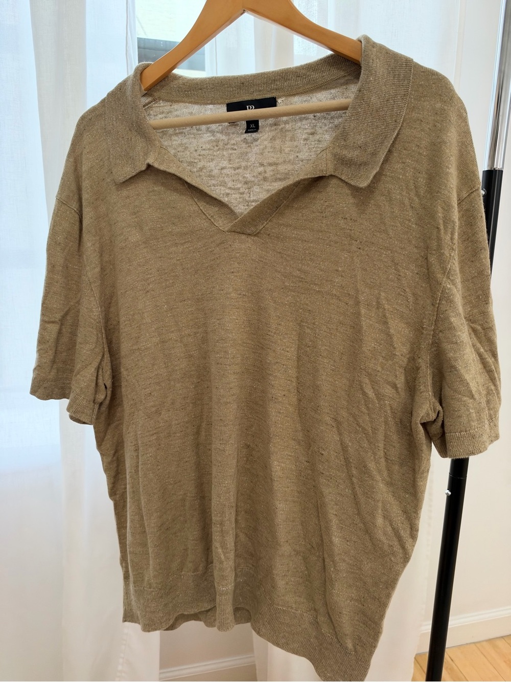 Banana Republic Tan Knit Short-Sleeve Polo
